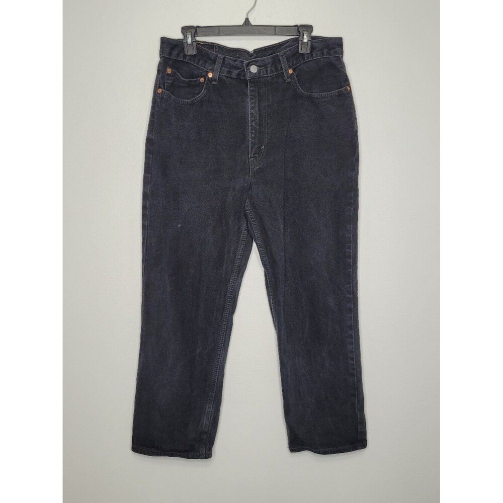 Levi's 550 black relaxed fit slight tapper jeans size 36x29